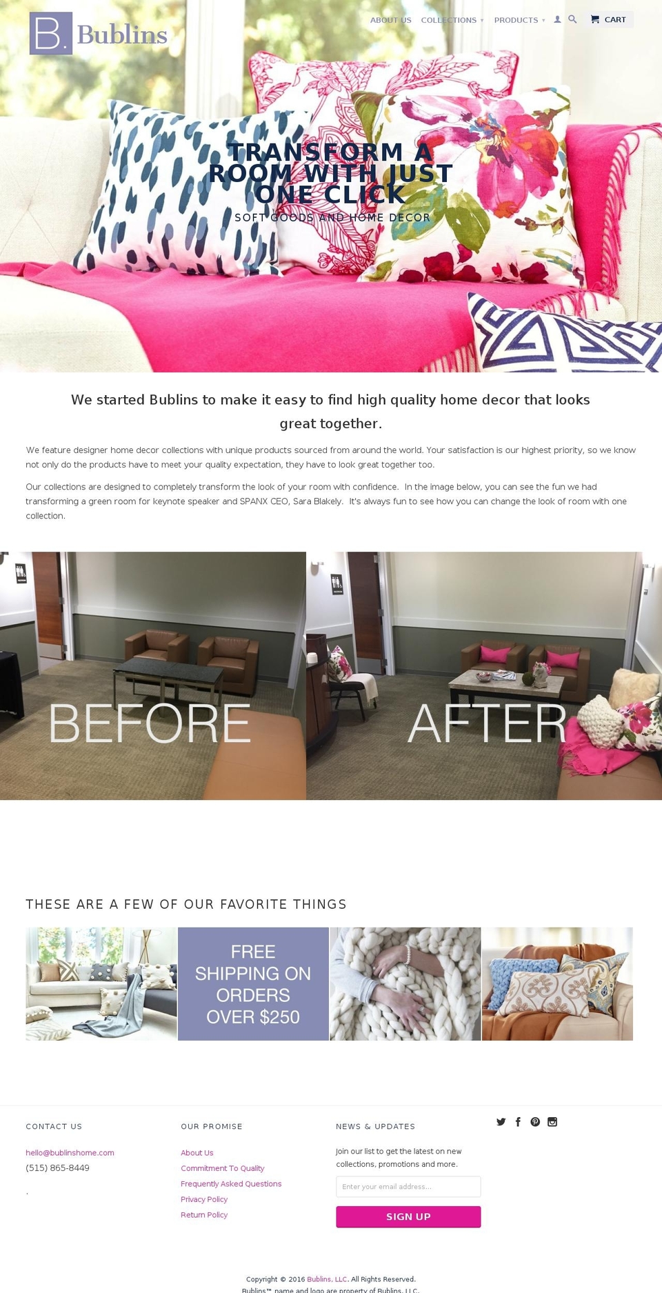 bublinshome.com shopify website screenshot