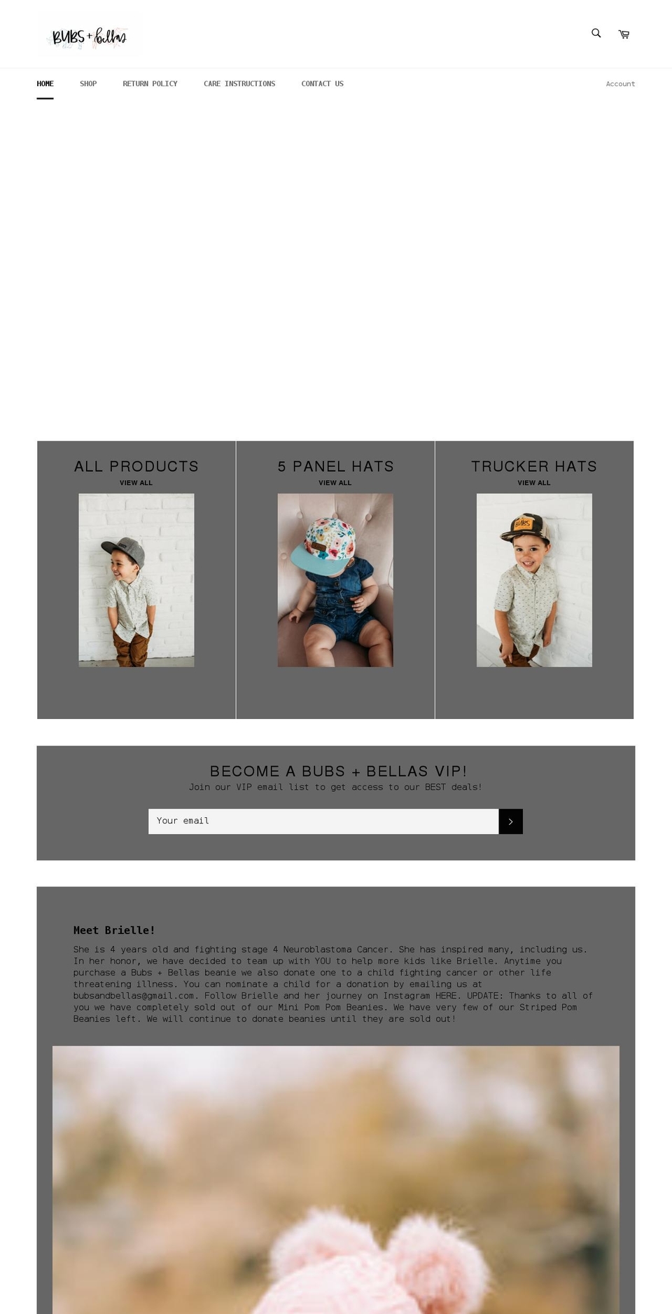 bubsandbellas.com shopify website screenshot