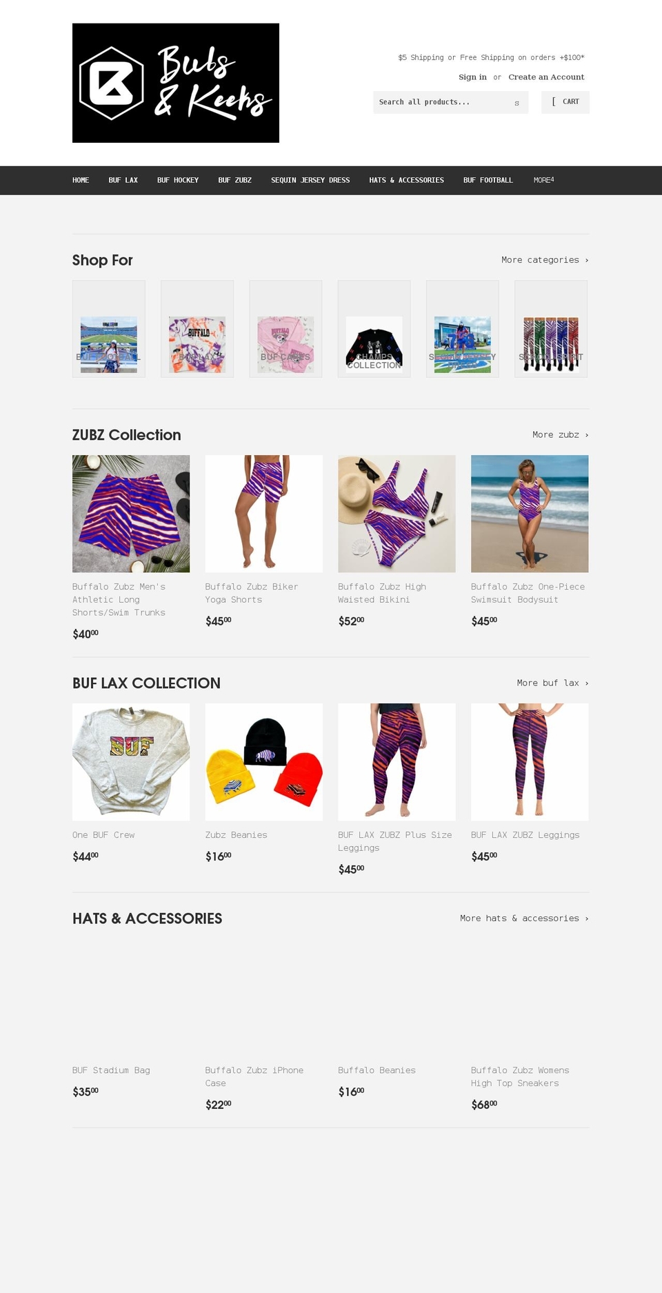 bubsandkeeks.com shopify website screenshot