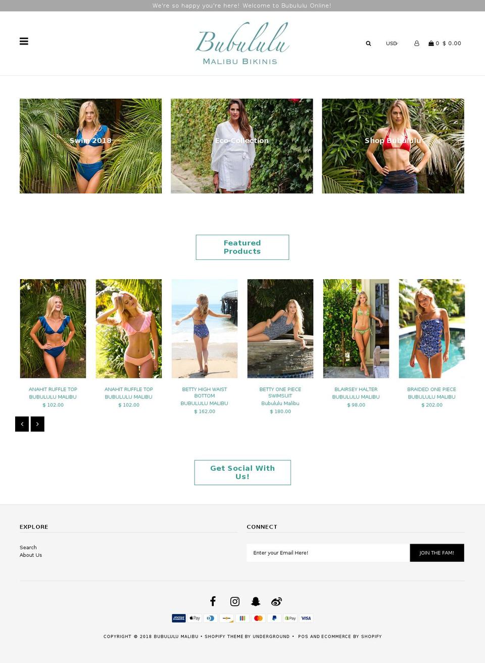 bubululumalibu.com shopify website screenshot