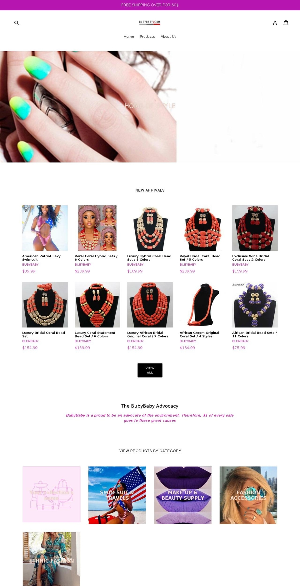 bubybaby.com — Shopify storefront screenshot