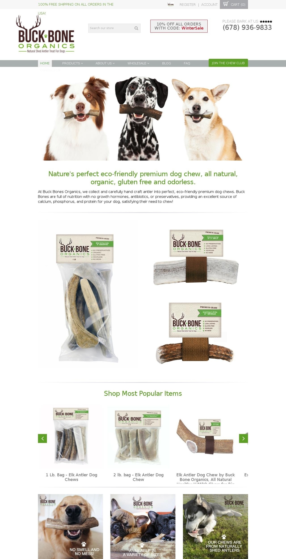 buckboneorganics.com shopify website screenshot