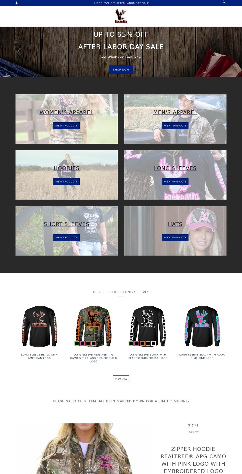 buckedupshirts.com — Shopify storefront screenshot
