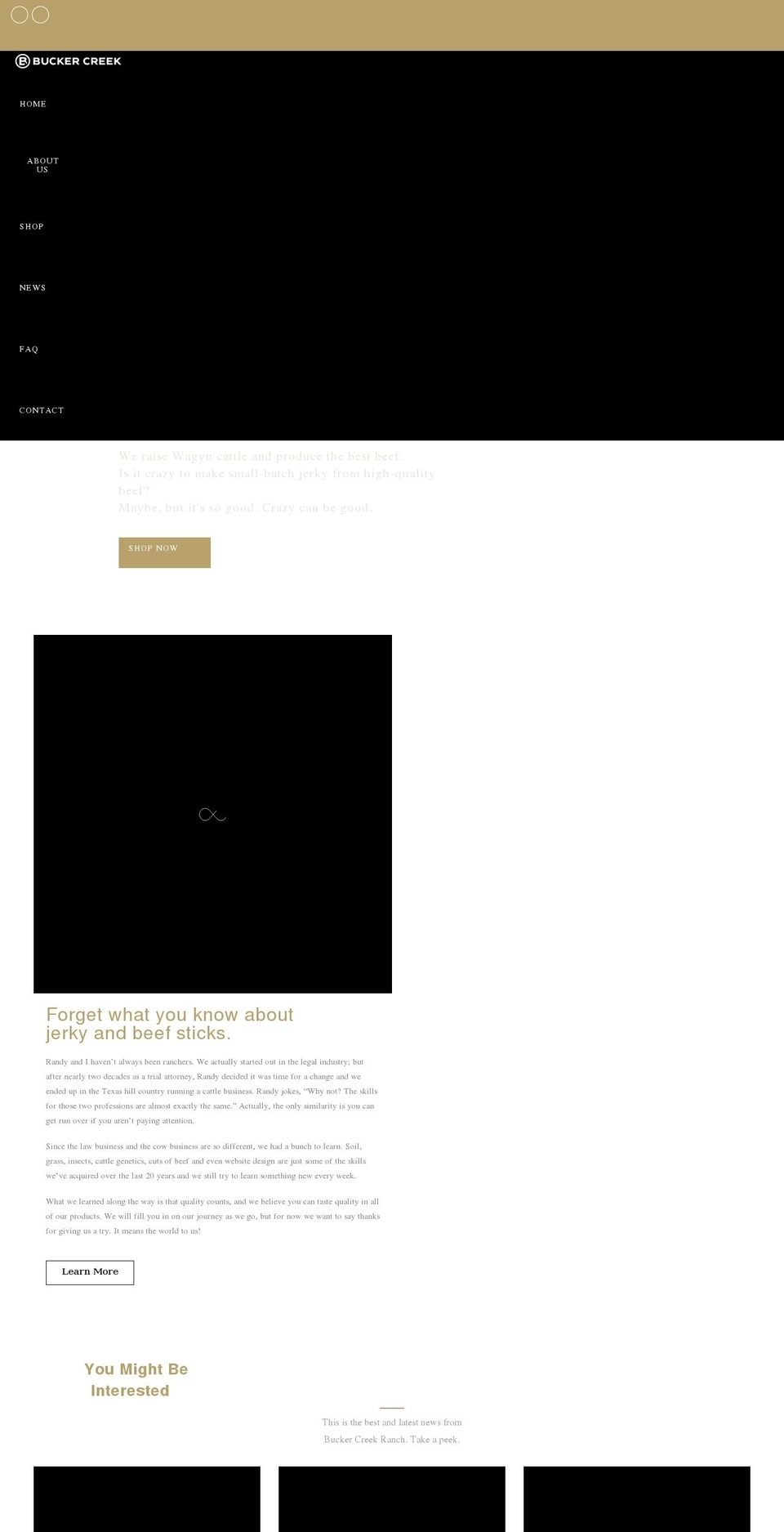 buckercreekranch.com shopify website screenshot