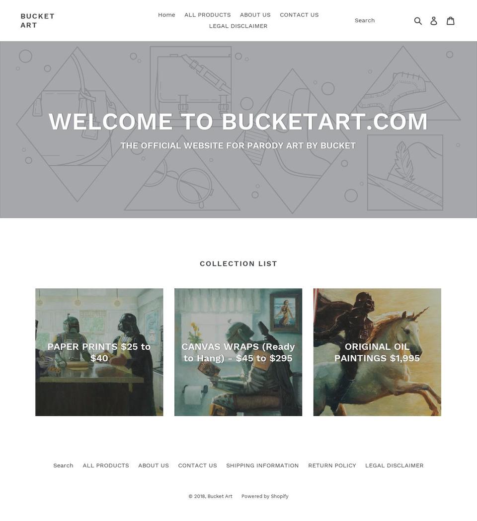 bucketart.com — Shopify storefront screenshot