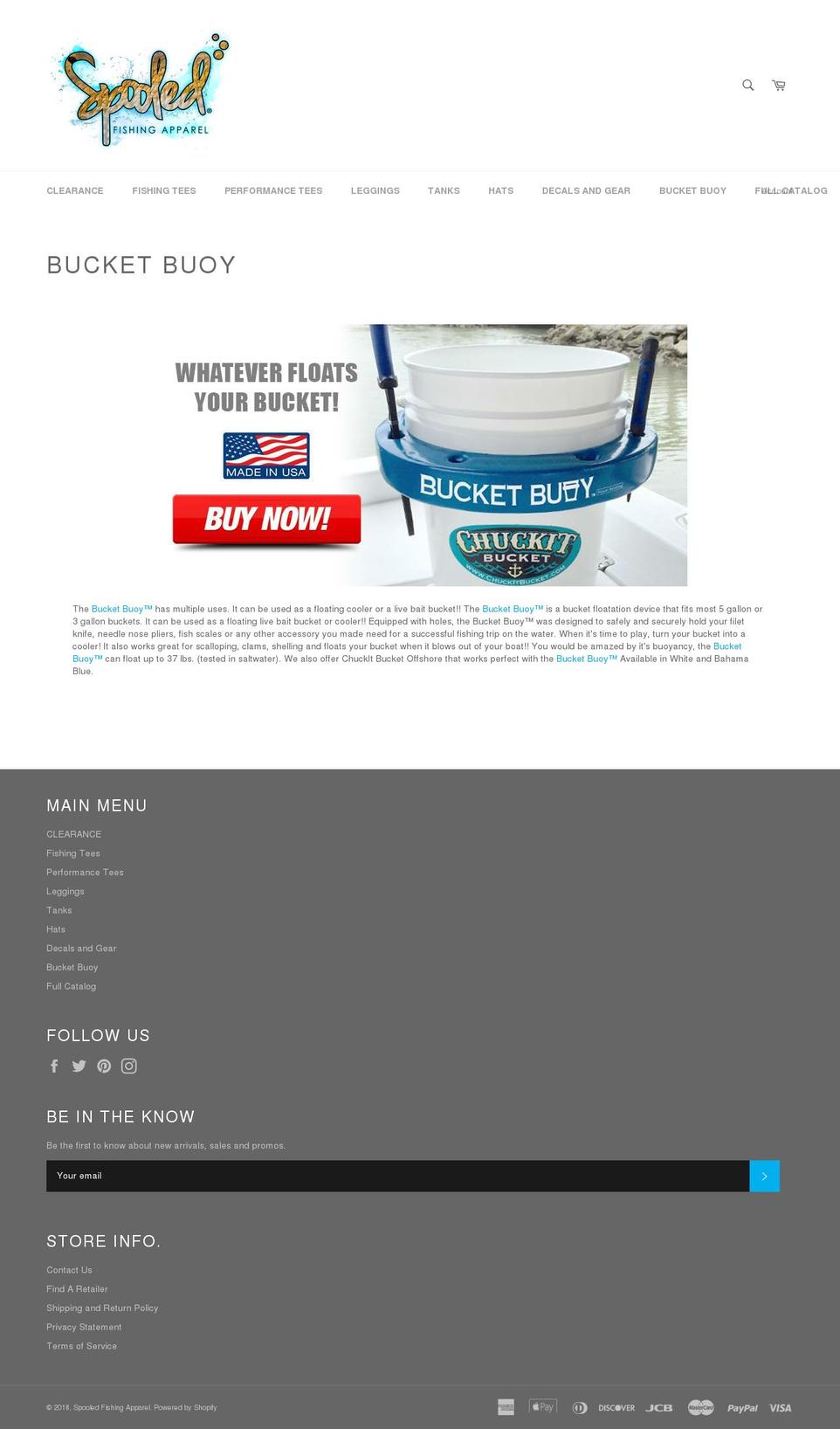 bucketbuoy.com — Shopify storefront screenshot