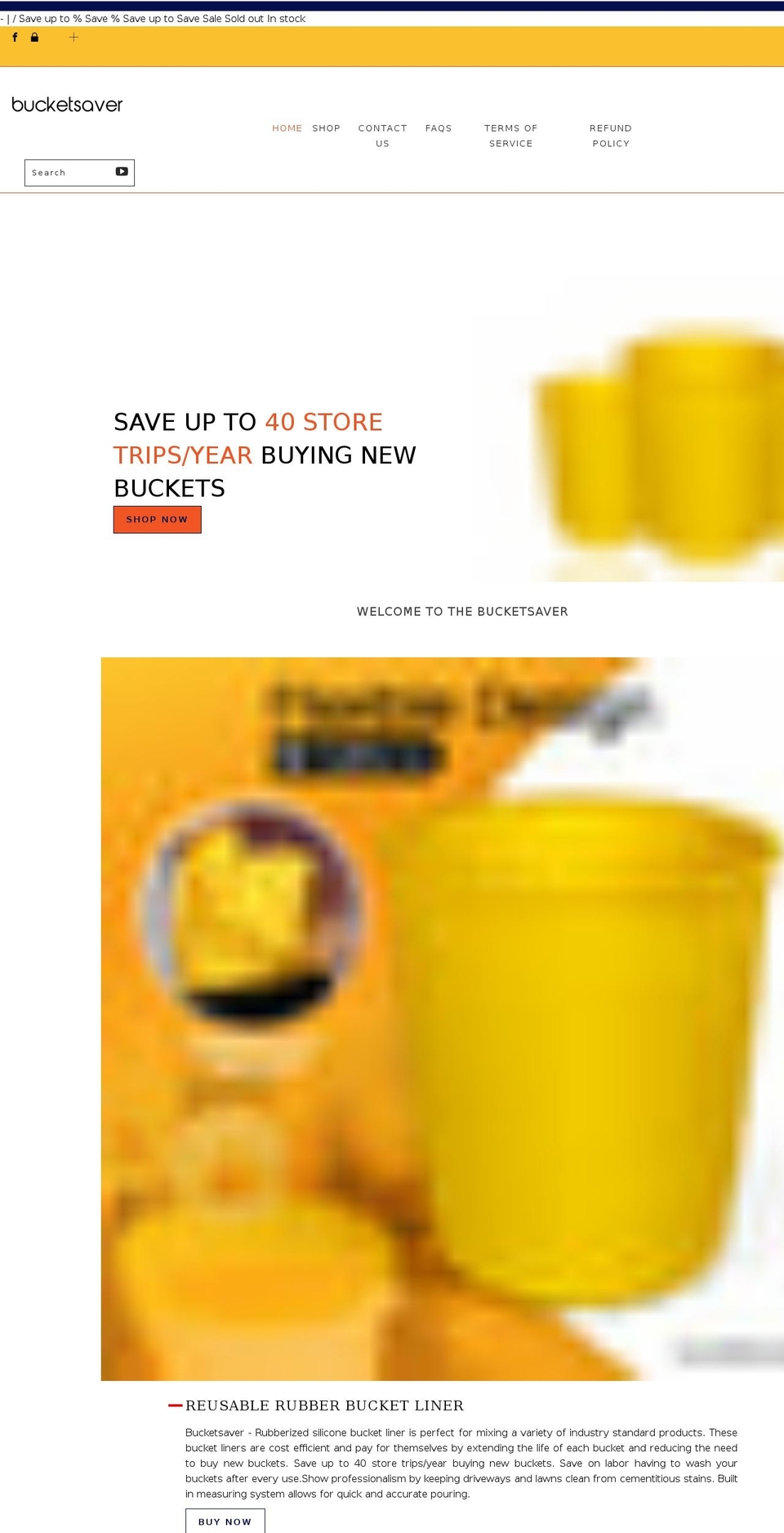 bucketsaver.net shopify website screenshot