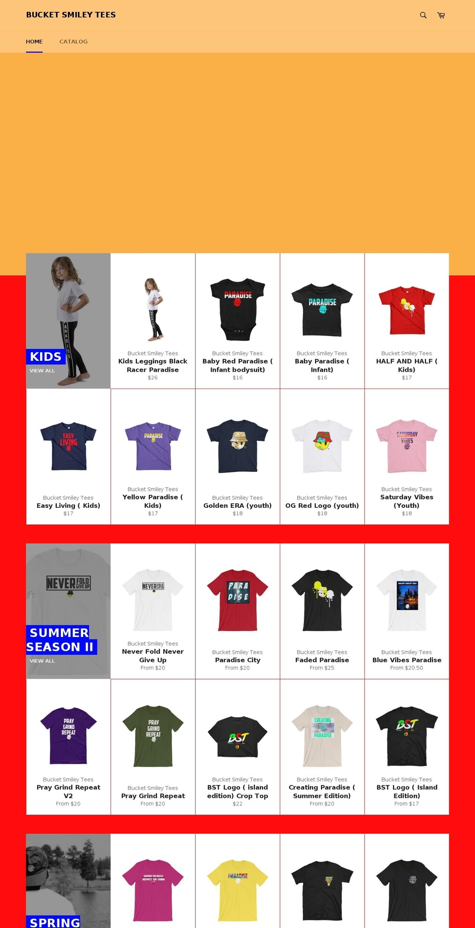 bucketsmileytees.com shopify website screenshot