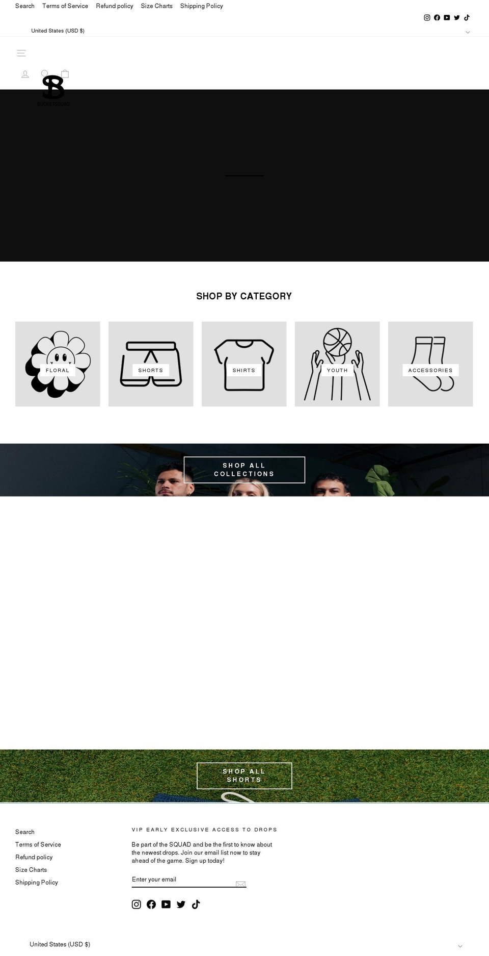 bucketsquad.com shopify website screenshot