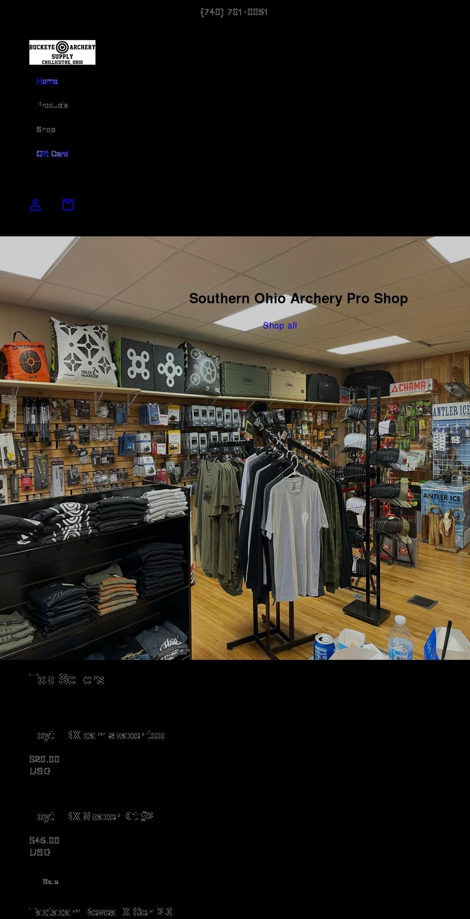 buckeyearcherysupply.com shopify website screenshot