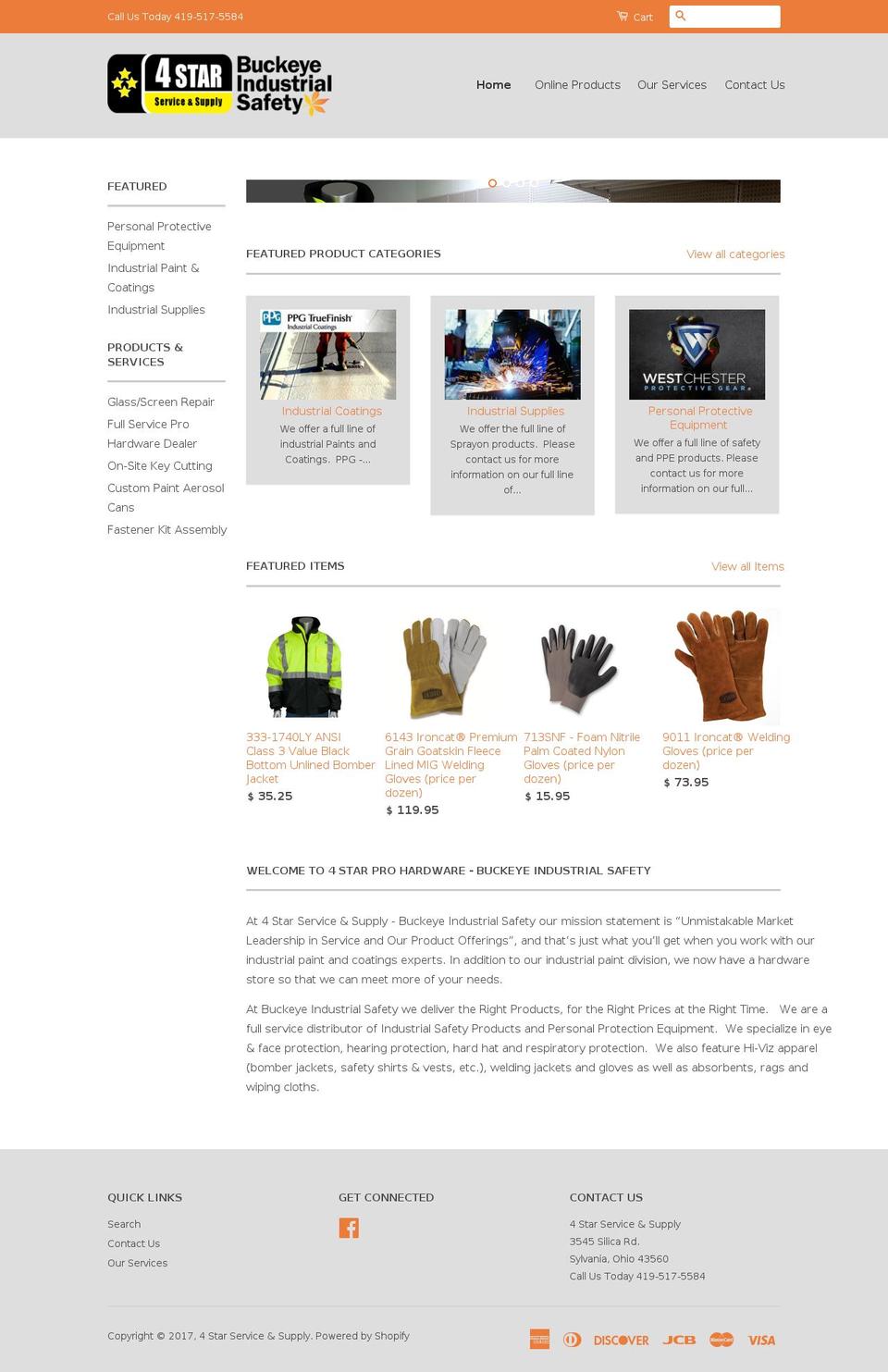 buckeyeindustrialsafety.com shopify website screenshot