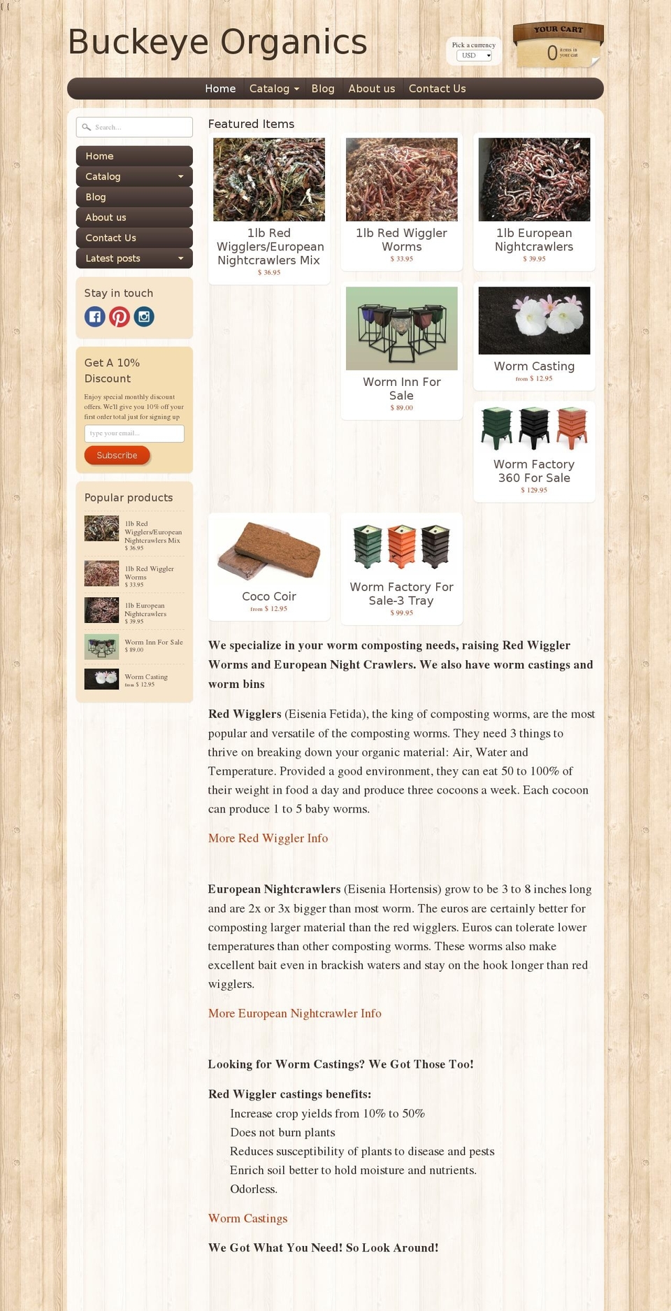 buckeyeorganics.net shopify website screenshot