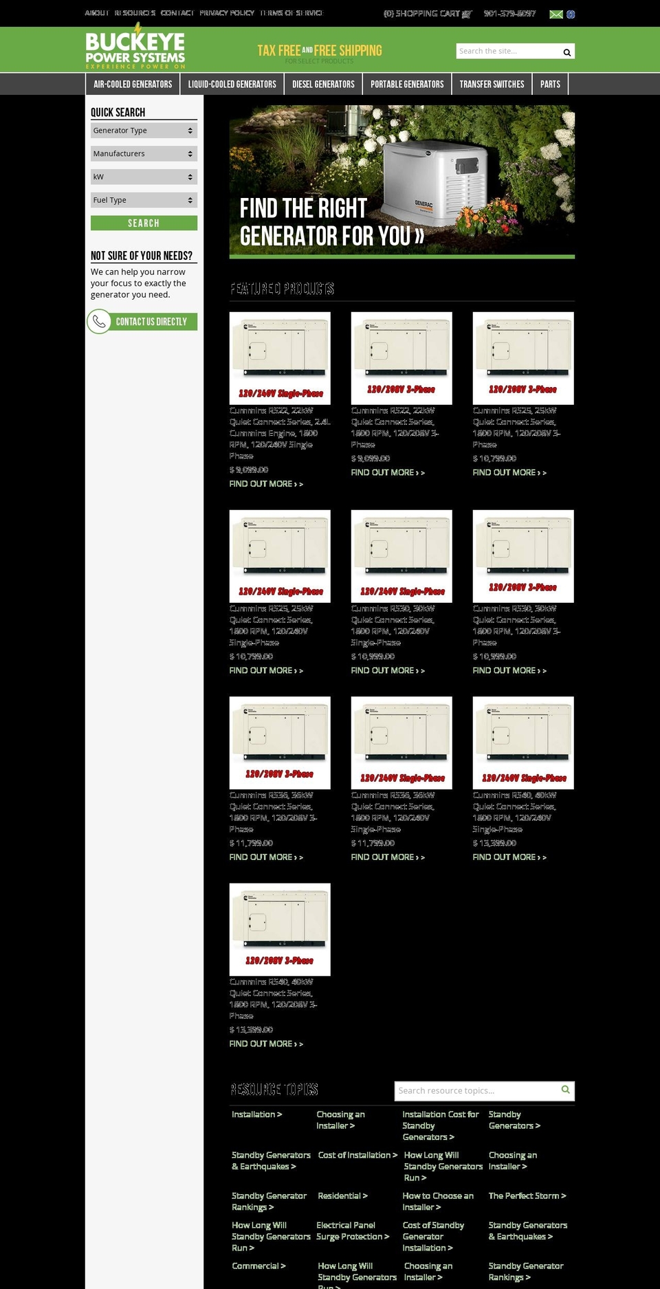 buckeyepowersystems.com shopify website screenshot