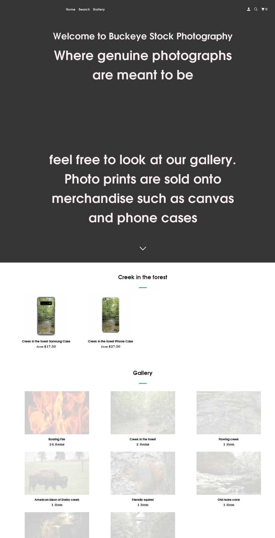 buckeyestockphotography.com shopify website screenshot