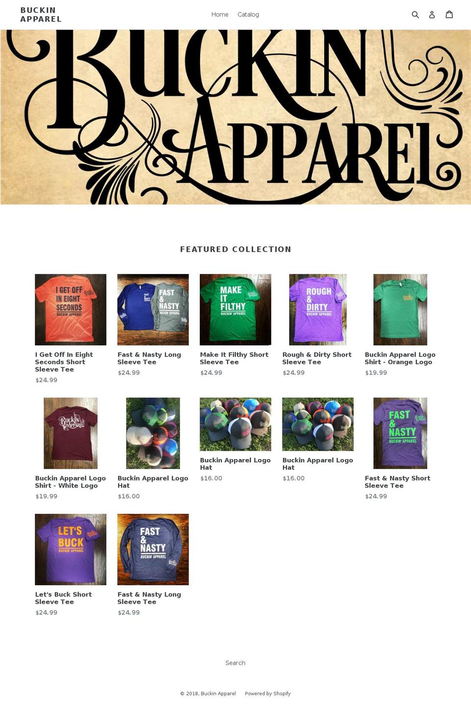 buckinapparel.com — Shopify storefront screenshot
