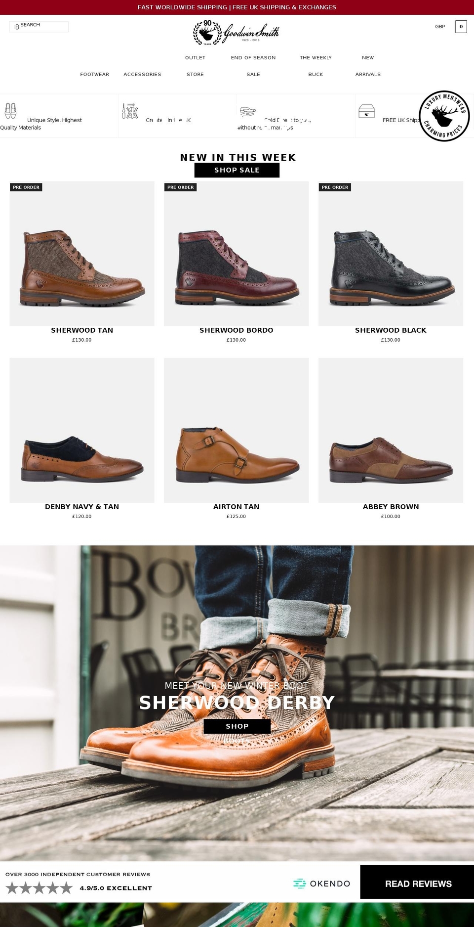 Goodwin Smith - Production Shopify theme site example buckinggoodshoes.com