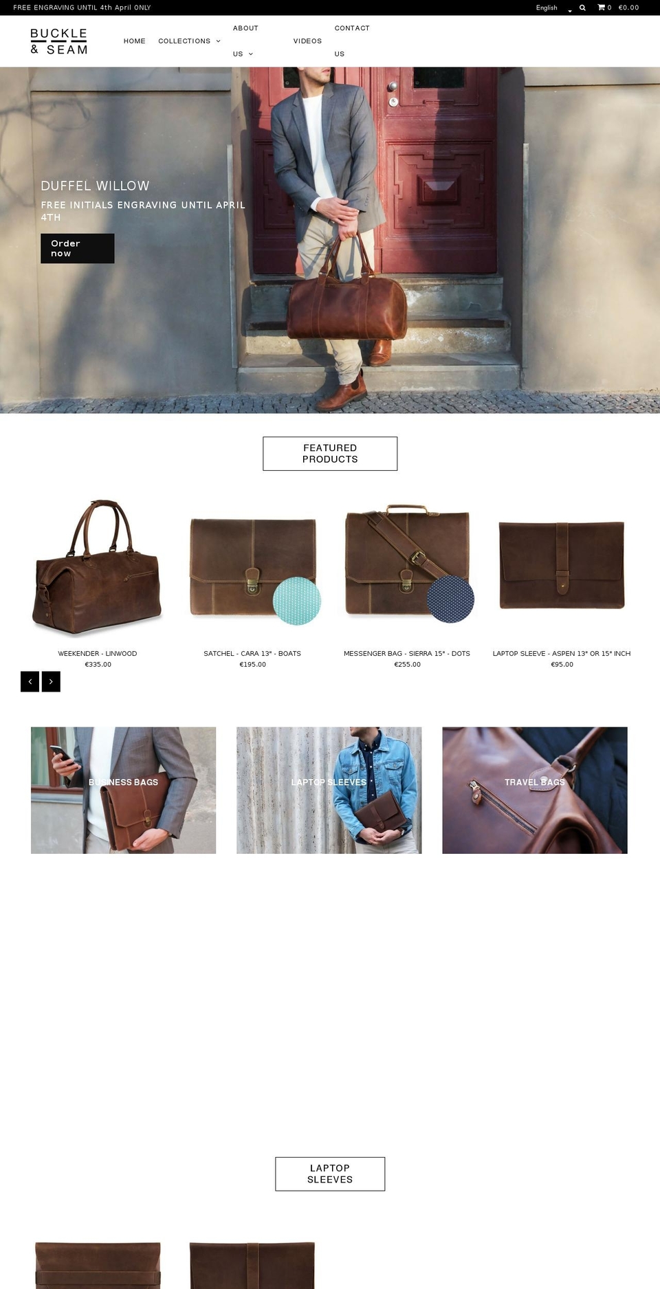 buckleandseam.com shopify website screenshot