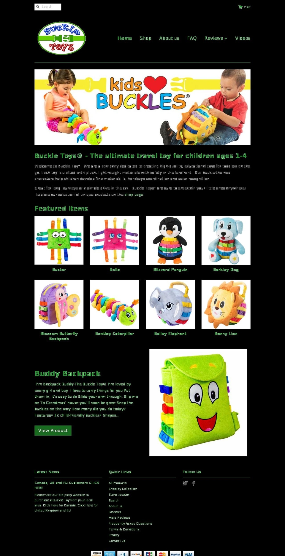 buckletoys.com shopify website screenshot