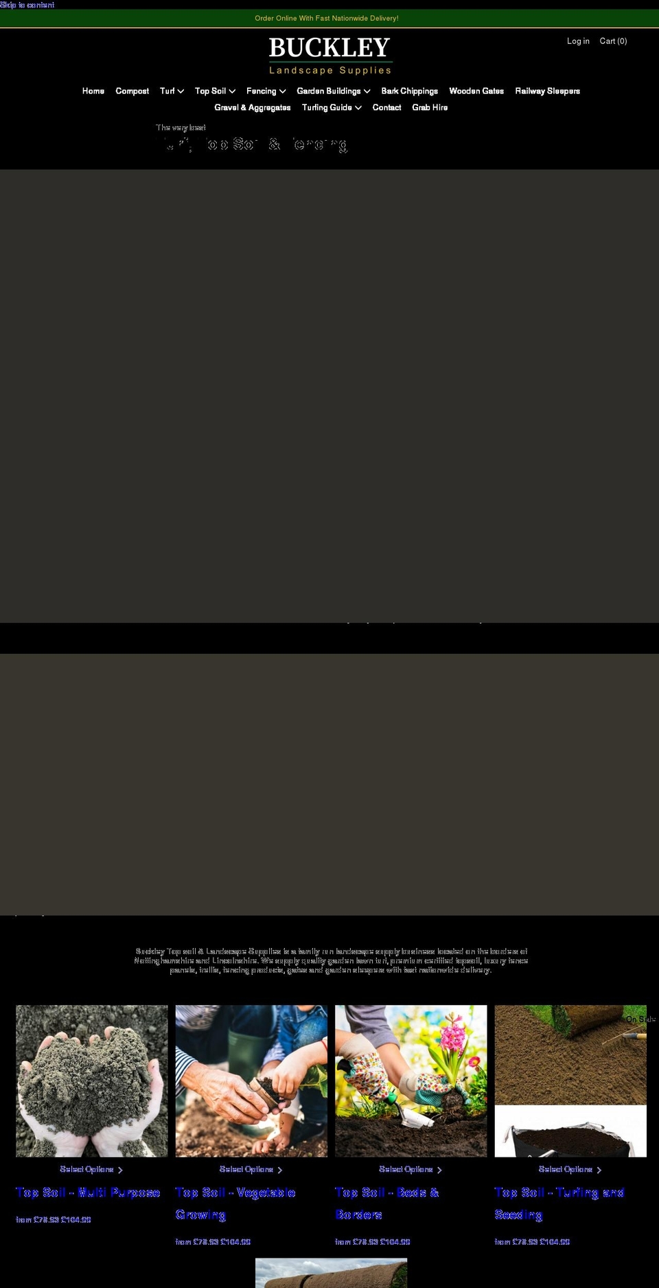 buckleylandscapesupplies.com shopify website screenshot