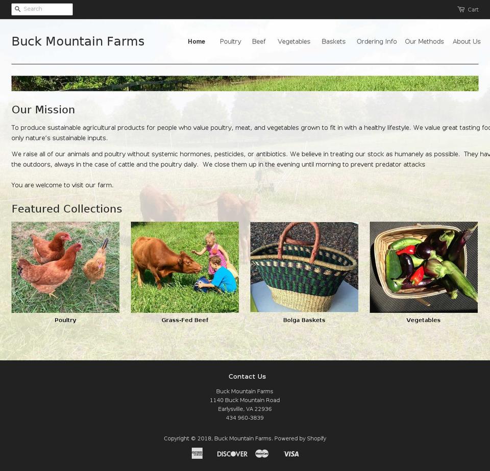 buckmountainfarms.com — Shopify storefront screenshot