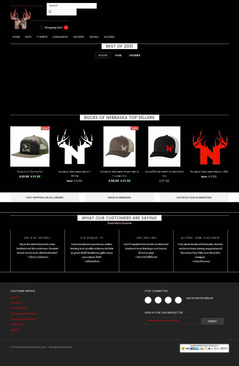 bucksofnebraska.com shopify website screenshot