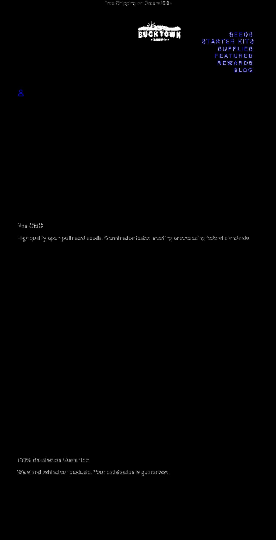 bucktownseed.com shopify website screenshot