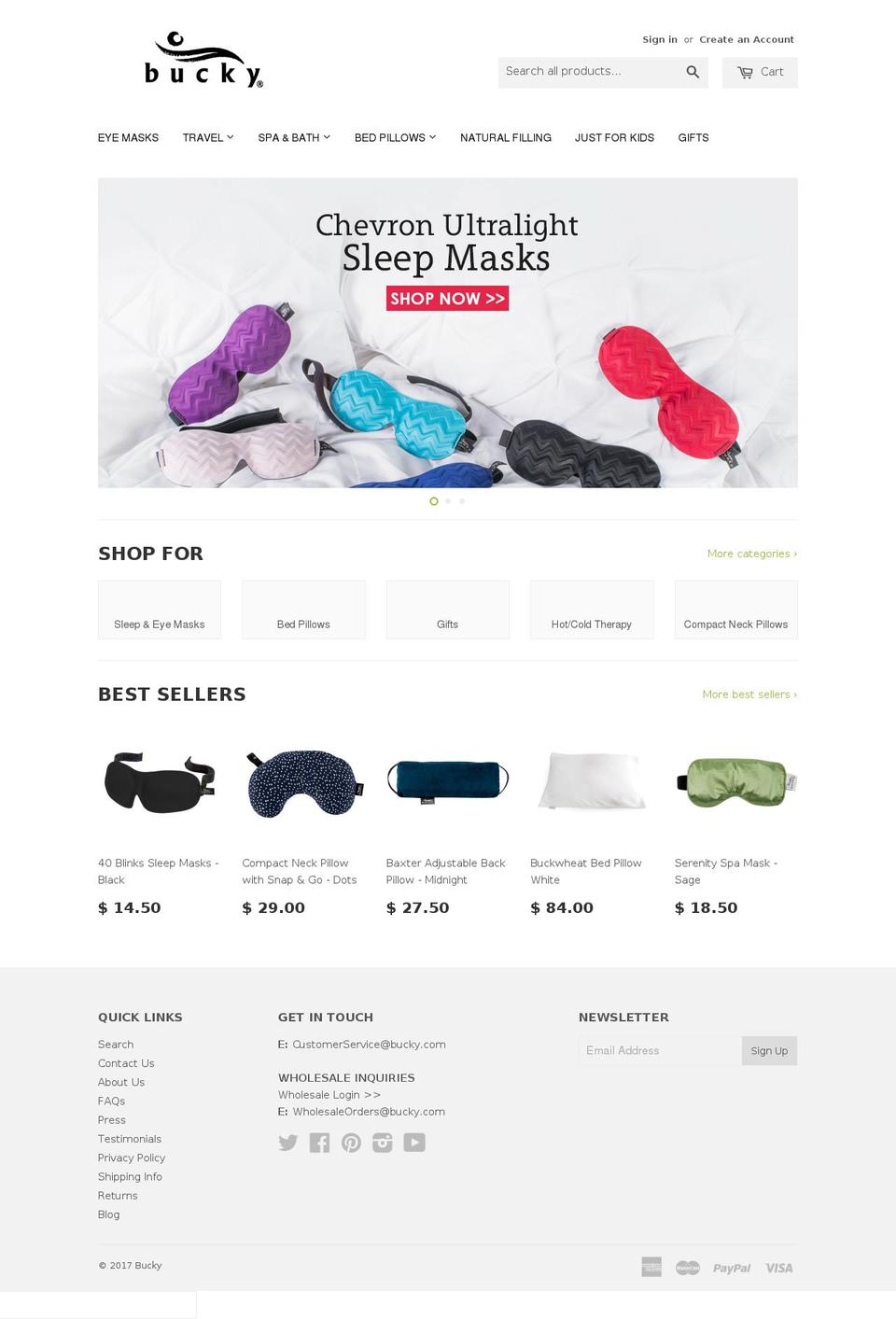 bucky.com shopify website screenshot