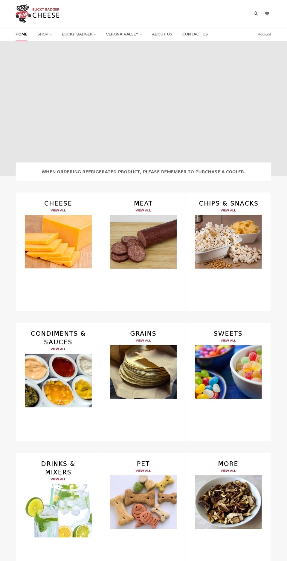 buckybadgercheese.net shopify website screenshot