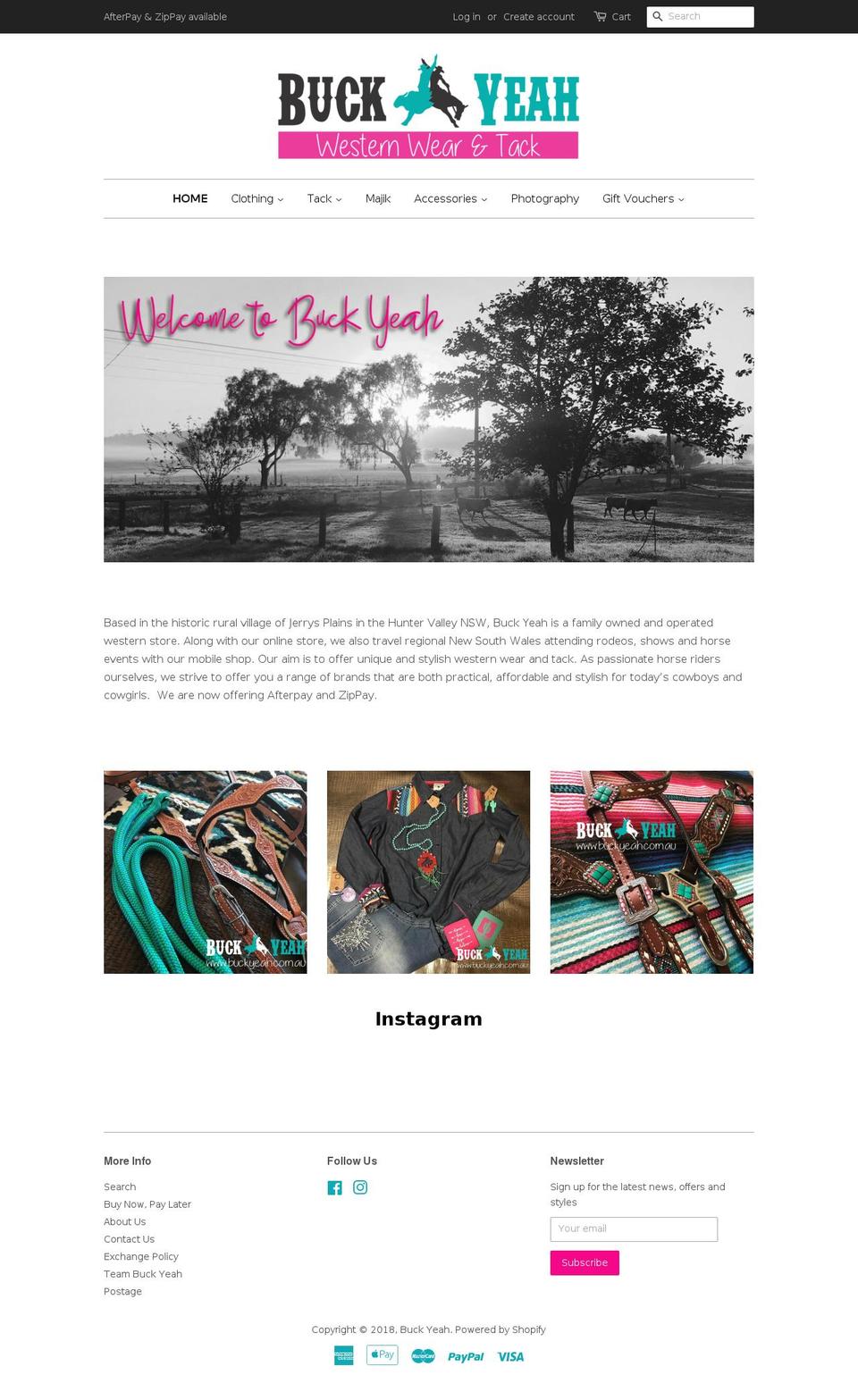 buckyeah.com.au shopify website screenshot