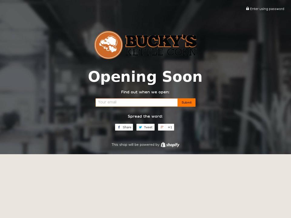 buckyskettlecorn.com — Shopify storefront screenshot