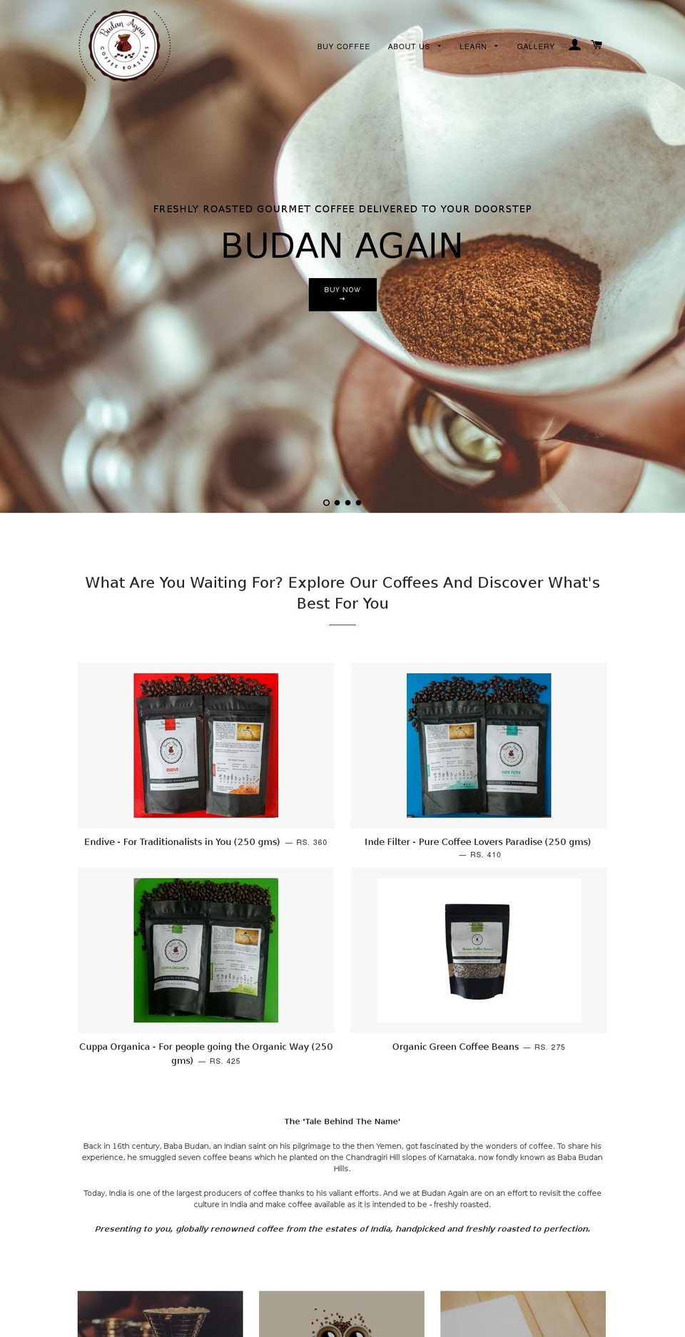 budanagaincoffee.com — Shopify storefront screenshot