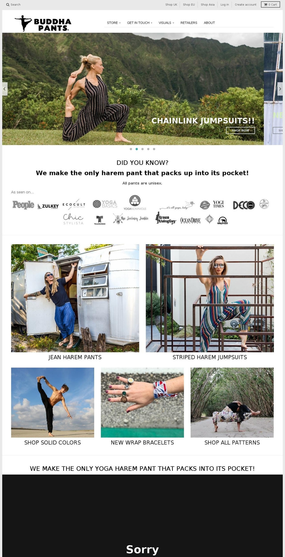 2017 + Stamped Shopify theme site example buddahpant.com