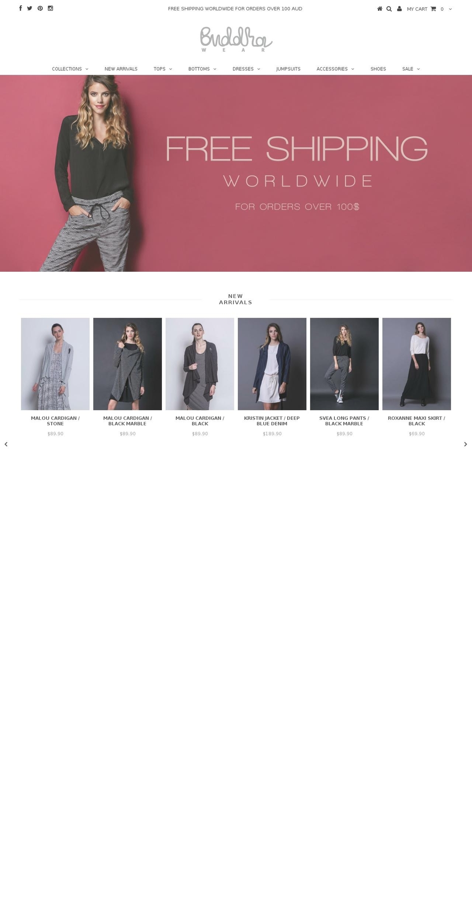 buddha-wear.com shopify website screenshot