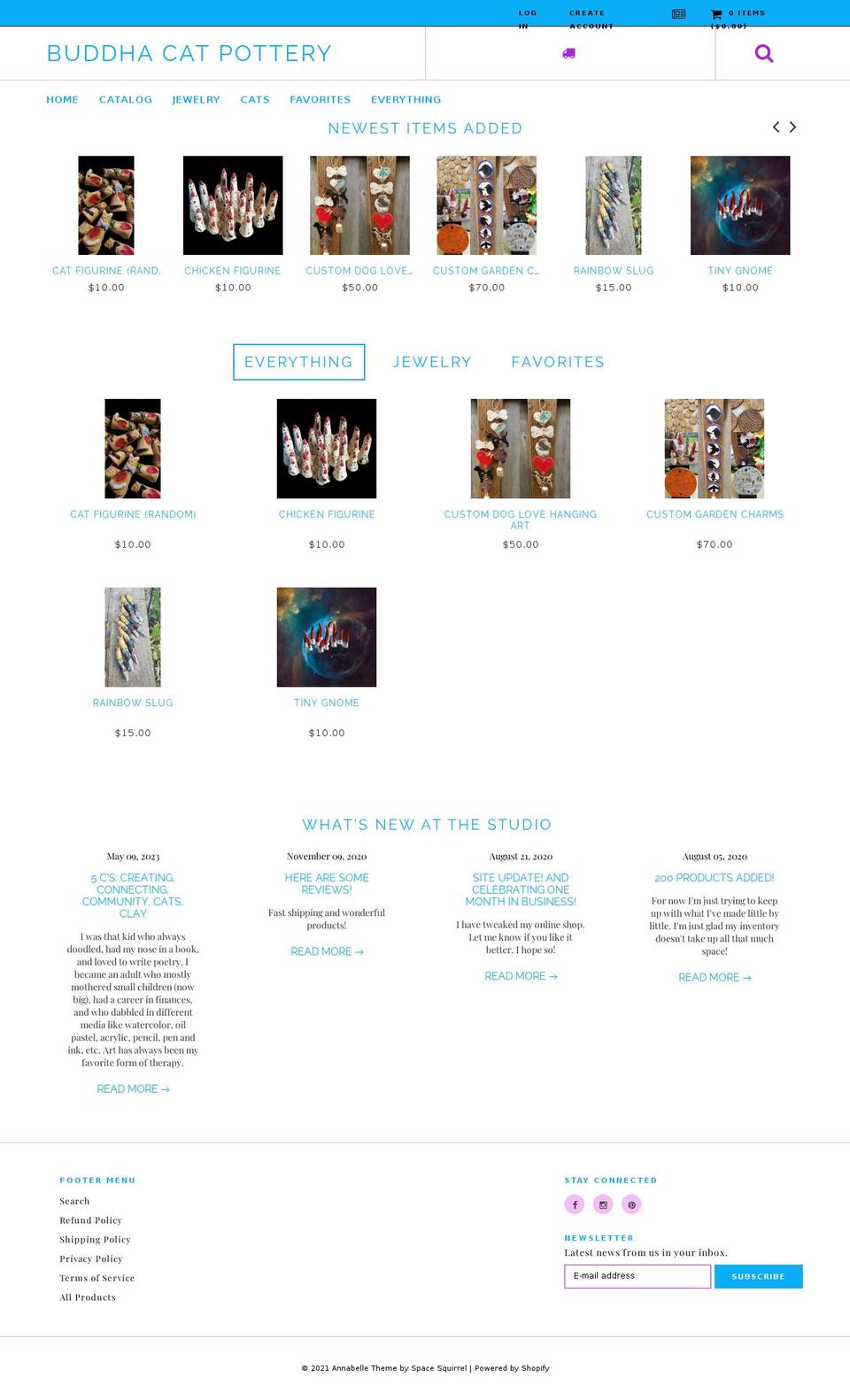 annabelle Shopify theme site example buddhacatpottery.com