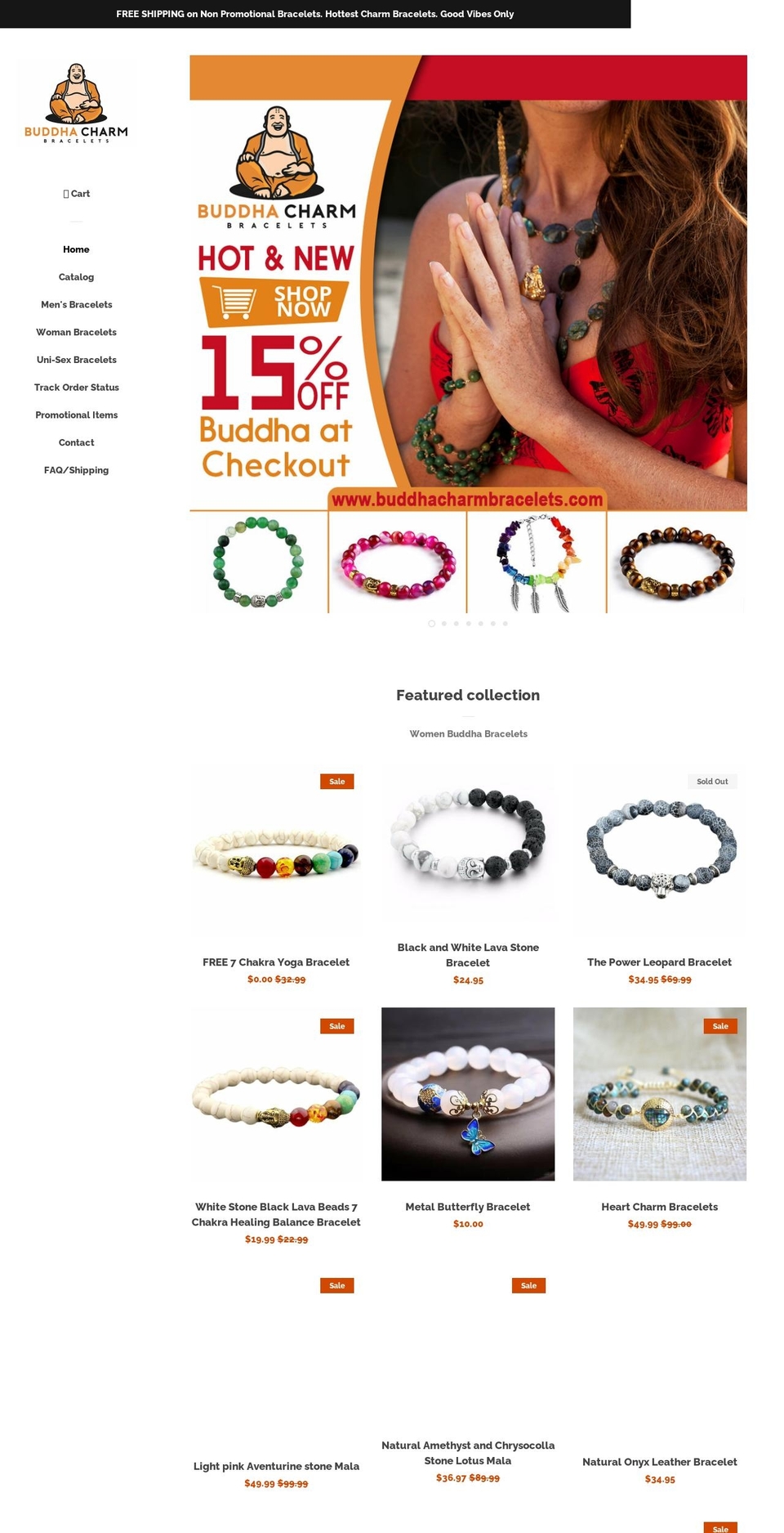 buddhacharmbracelets.com — Shopify storefront screenshot