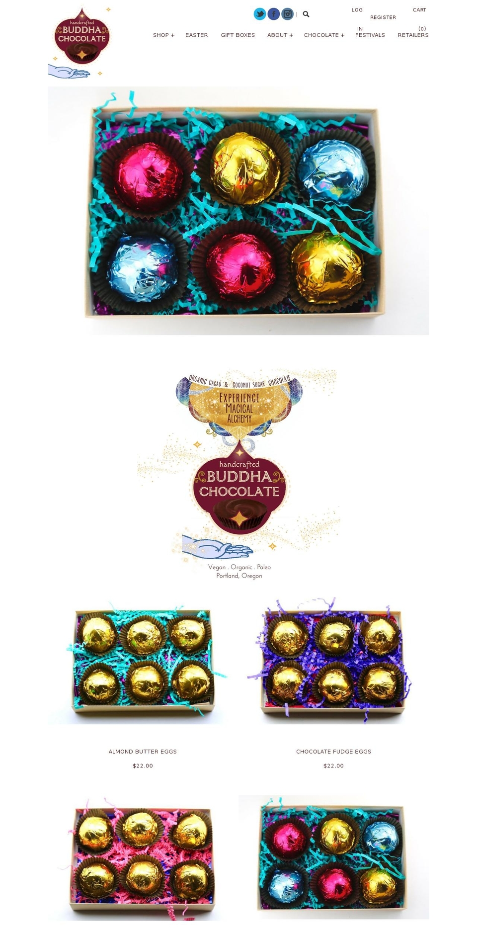 buddhachocolate.com shopify website screenshot