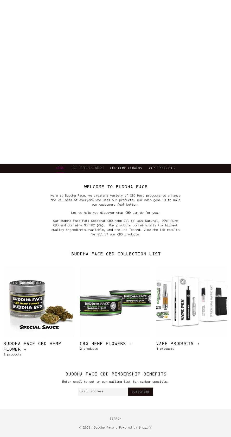 buddhafacehemp.com shopify website screenshot