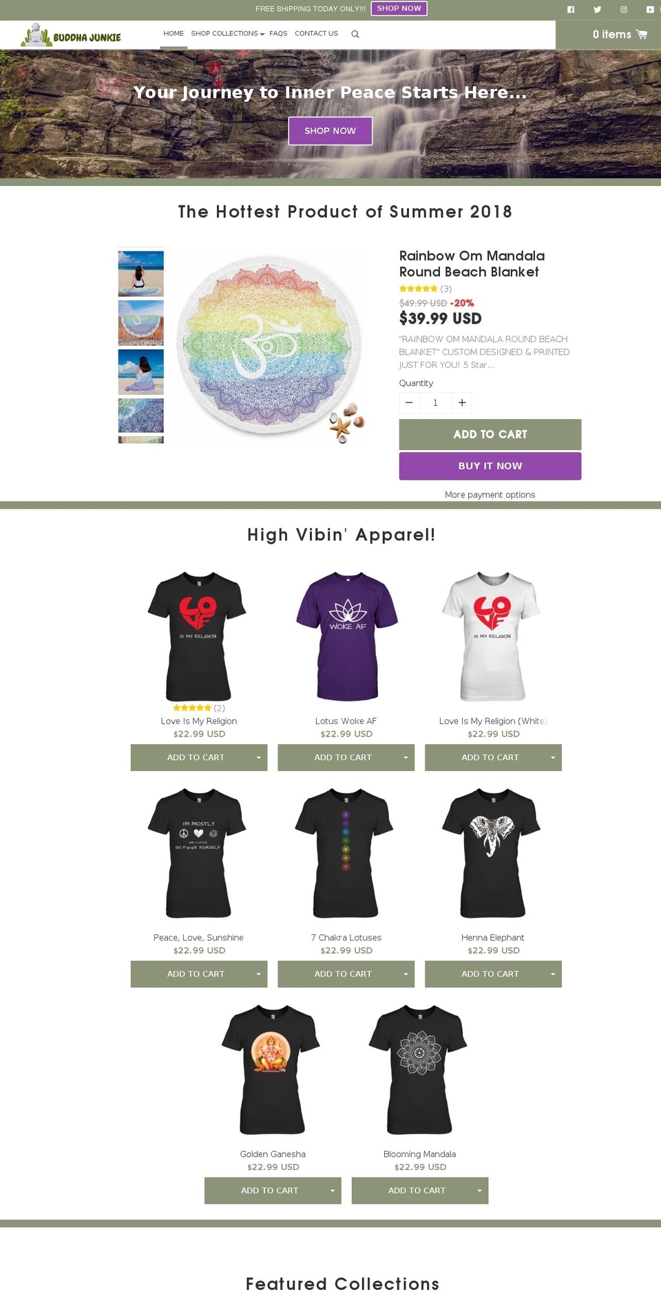 konversion-theme Shopify theme site example buddhajunkie.com