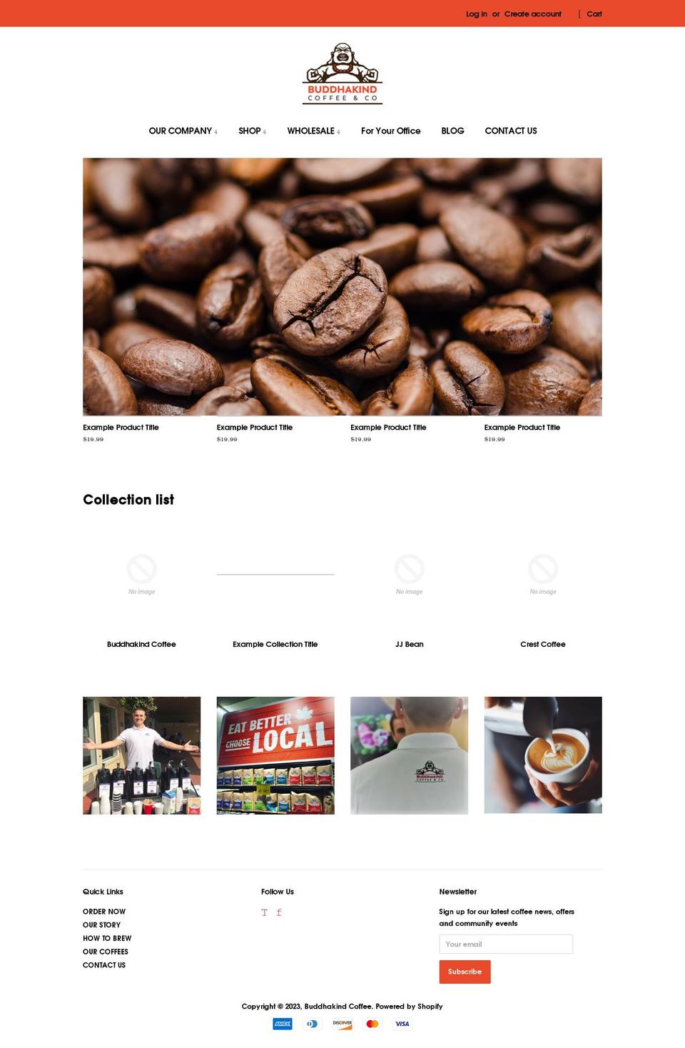 buddhakindcoffee.com shopify website screenshot