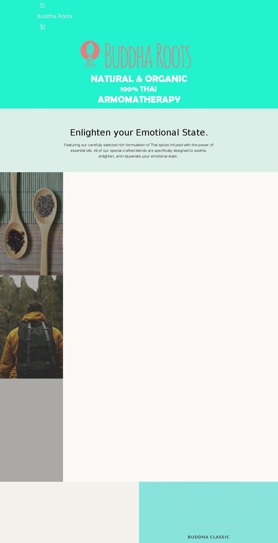 buddharoots.com — Shopify storefront screenshot