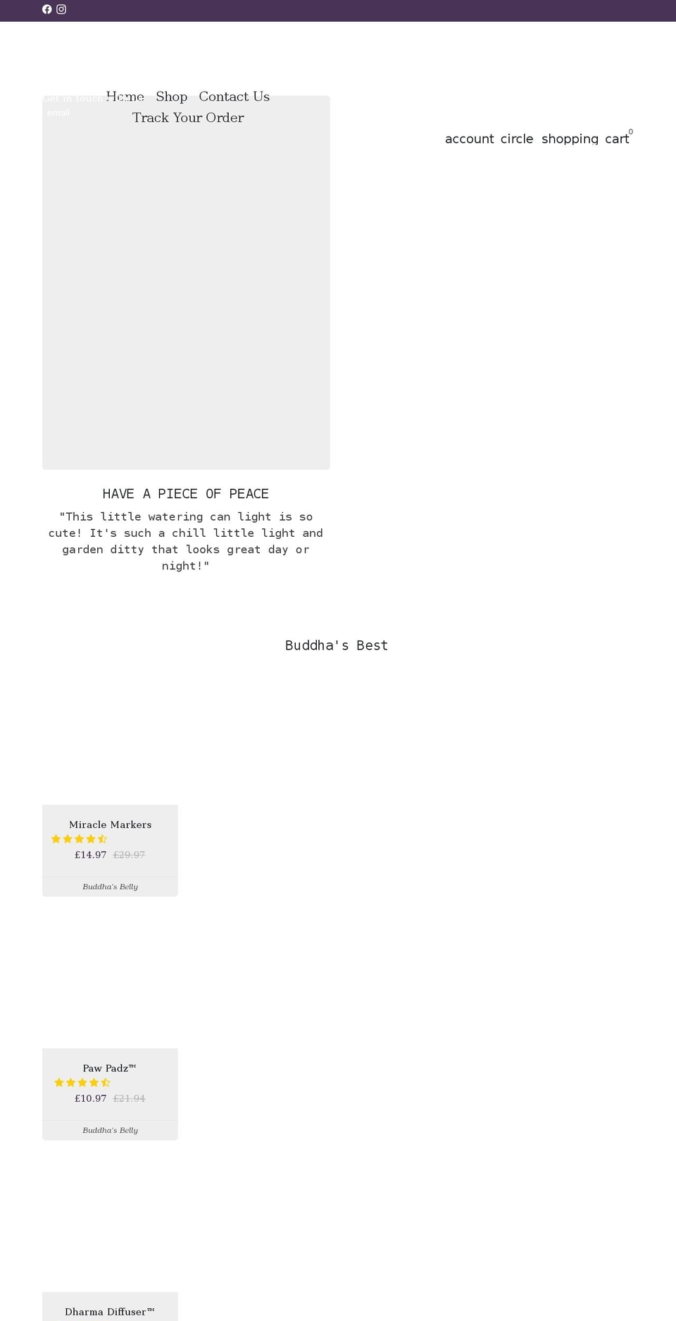 buddhas-belly.com shopify website screenshot