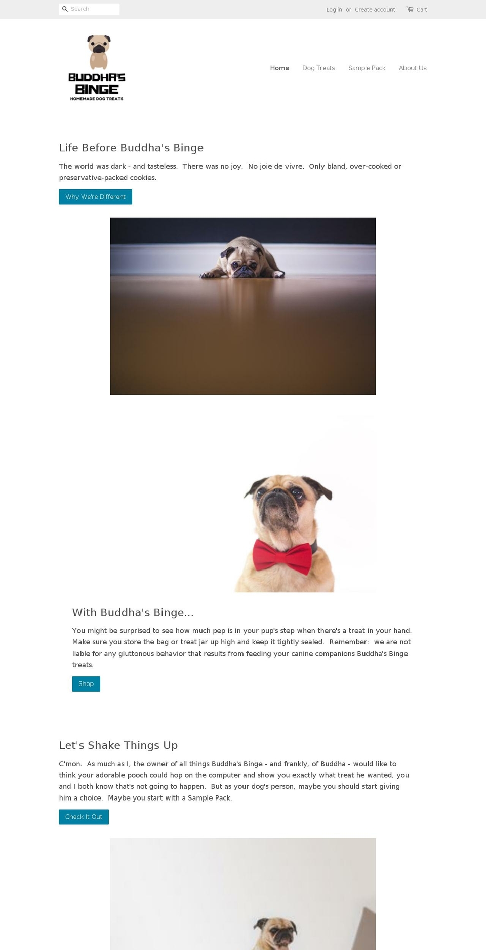 buddhasbinge.com — Shopify storefront screenshot