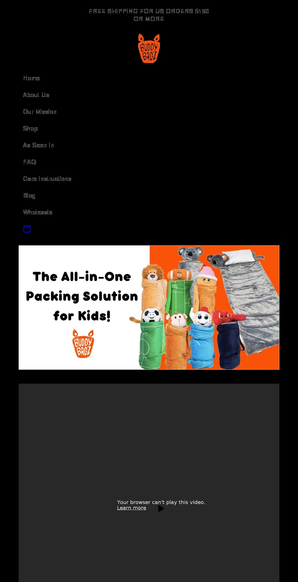 buddybagz.com shopify website screenshot