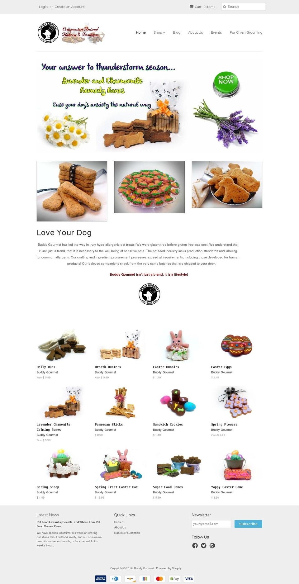 buddygourmet.com shopify website screenshot