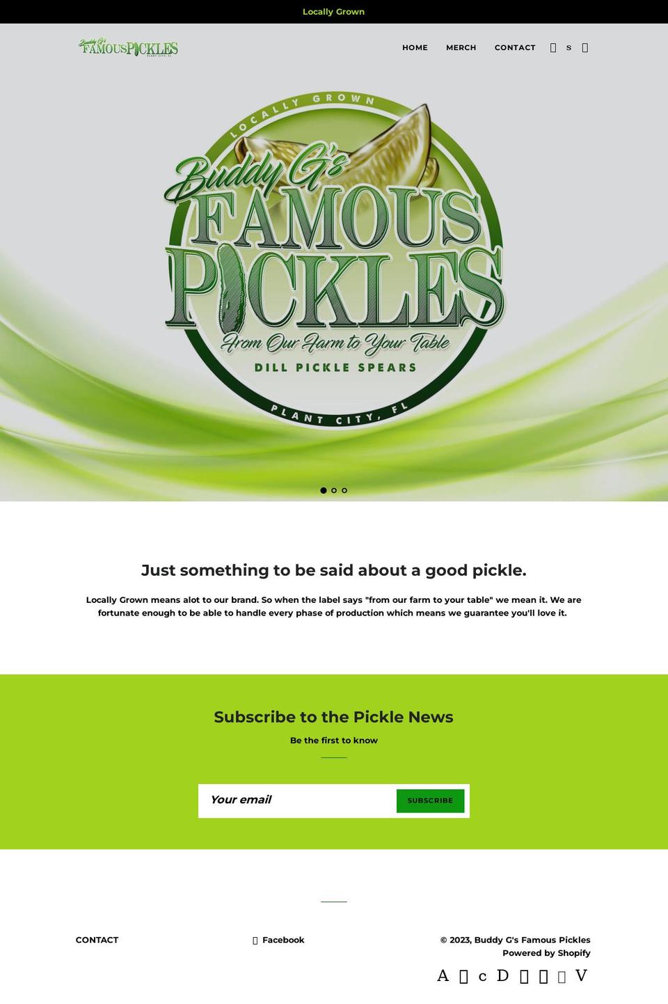 buddygsfamouspickles.com shopify website screenshot