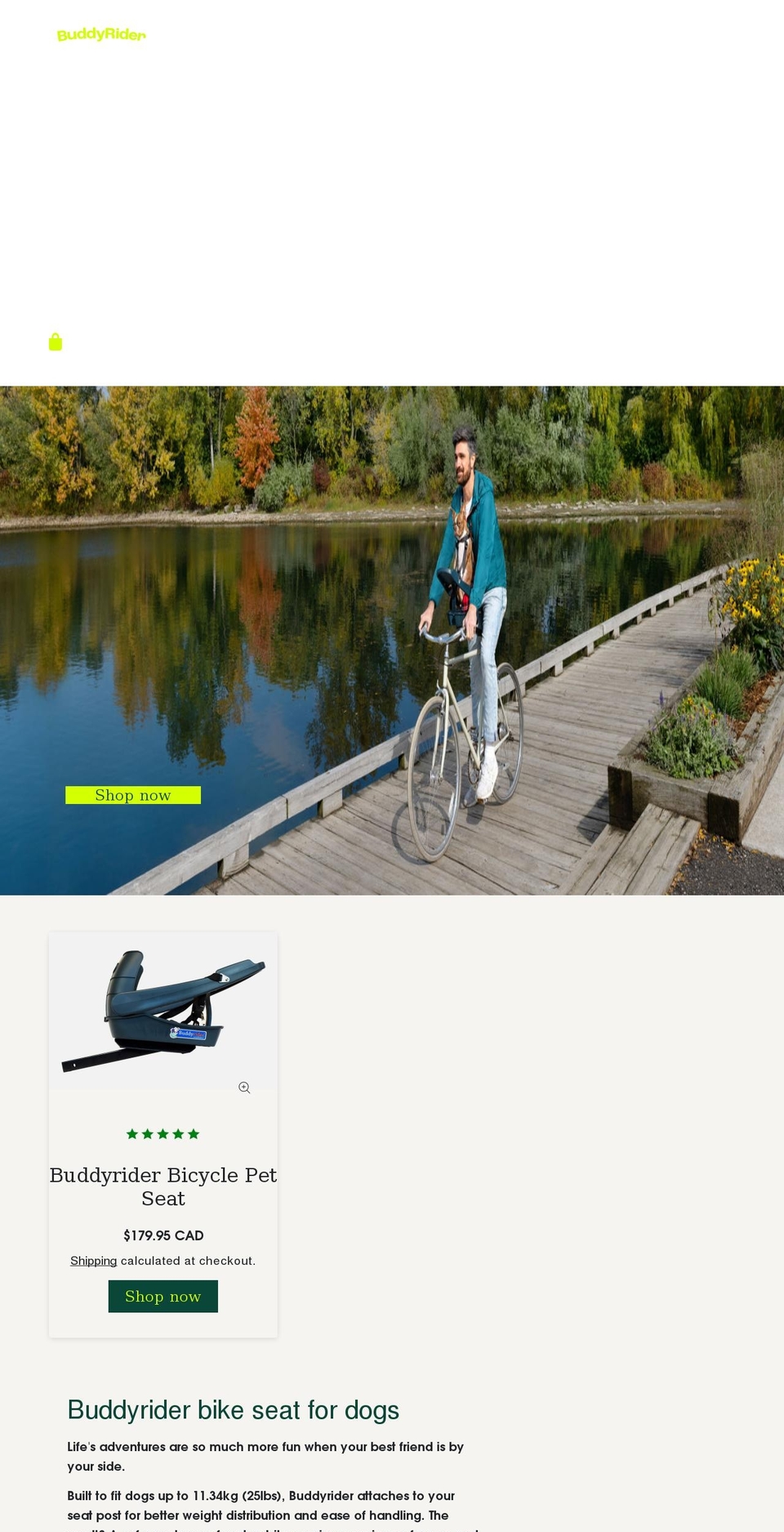 buddyrider.ca shopify website screenshot