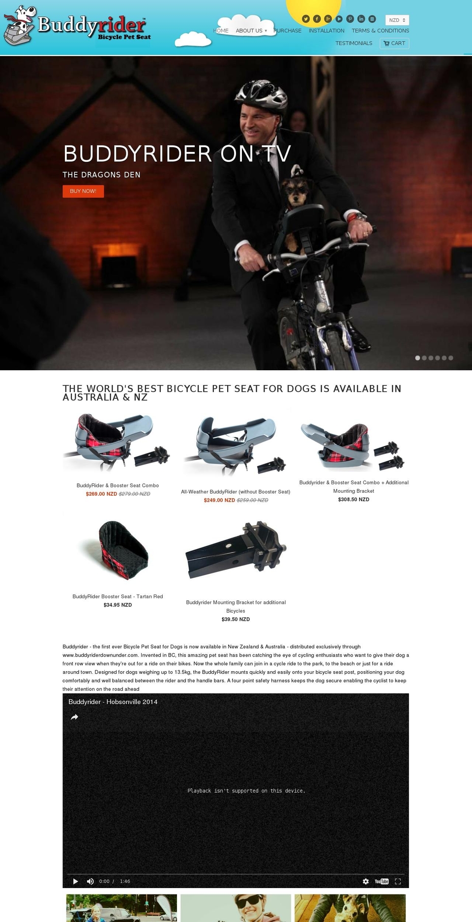 buddyriderdownunder.com shopify website screenshot