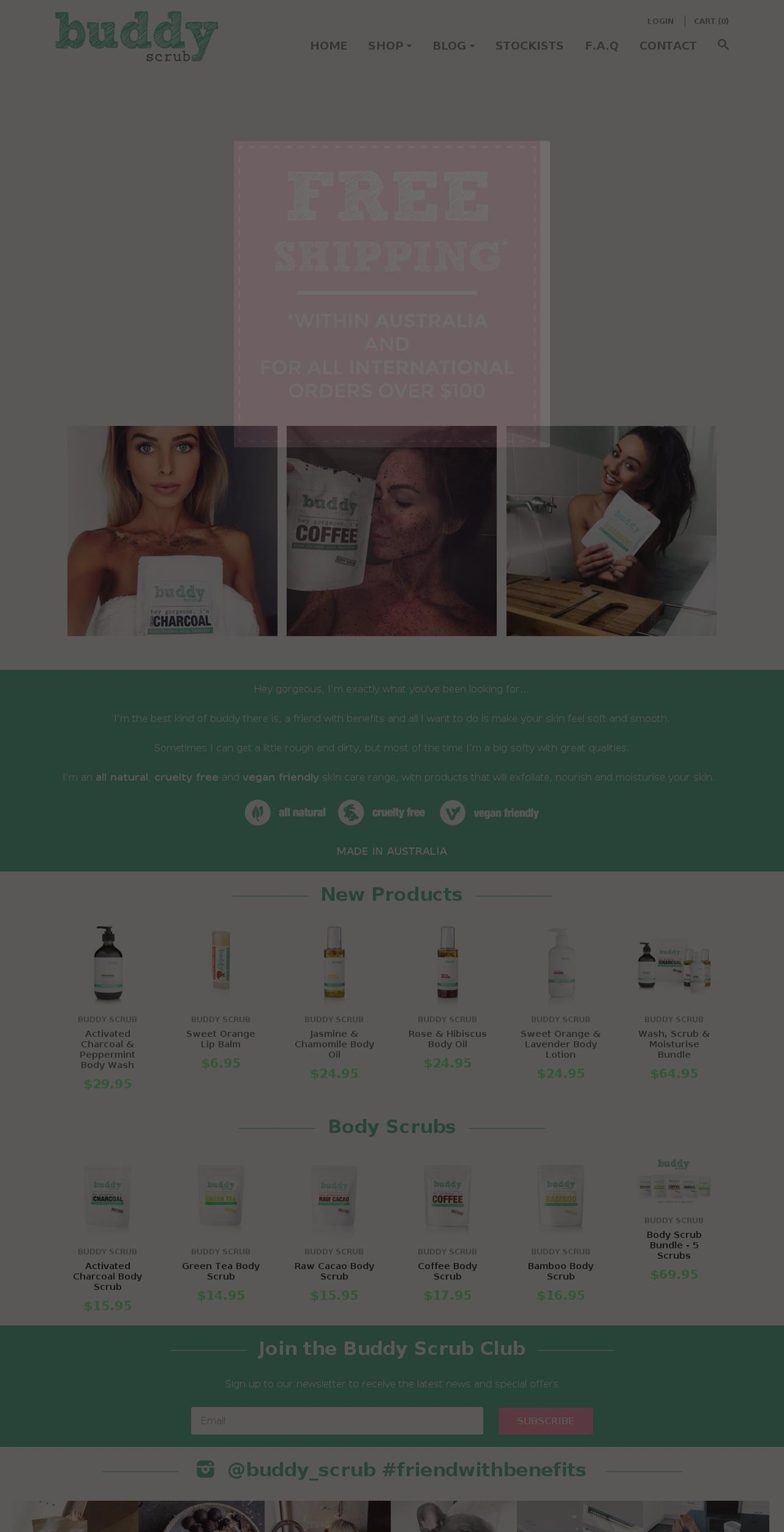 buddyscrub.com.au shopify website screenshot