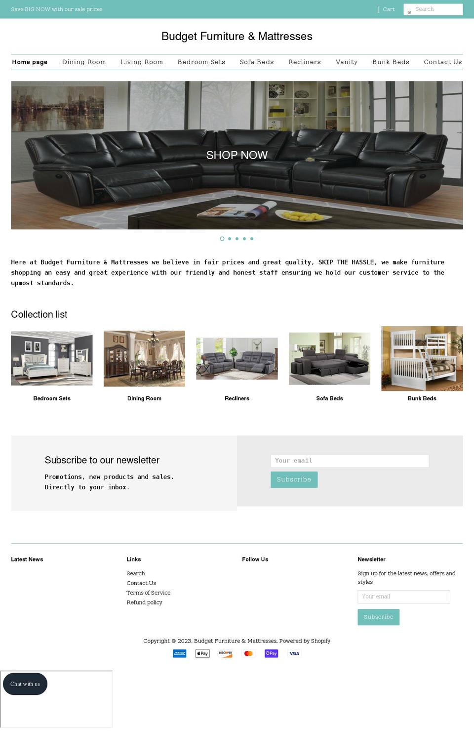 budgetfurniture.ca shopify website screenshot