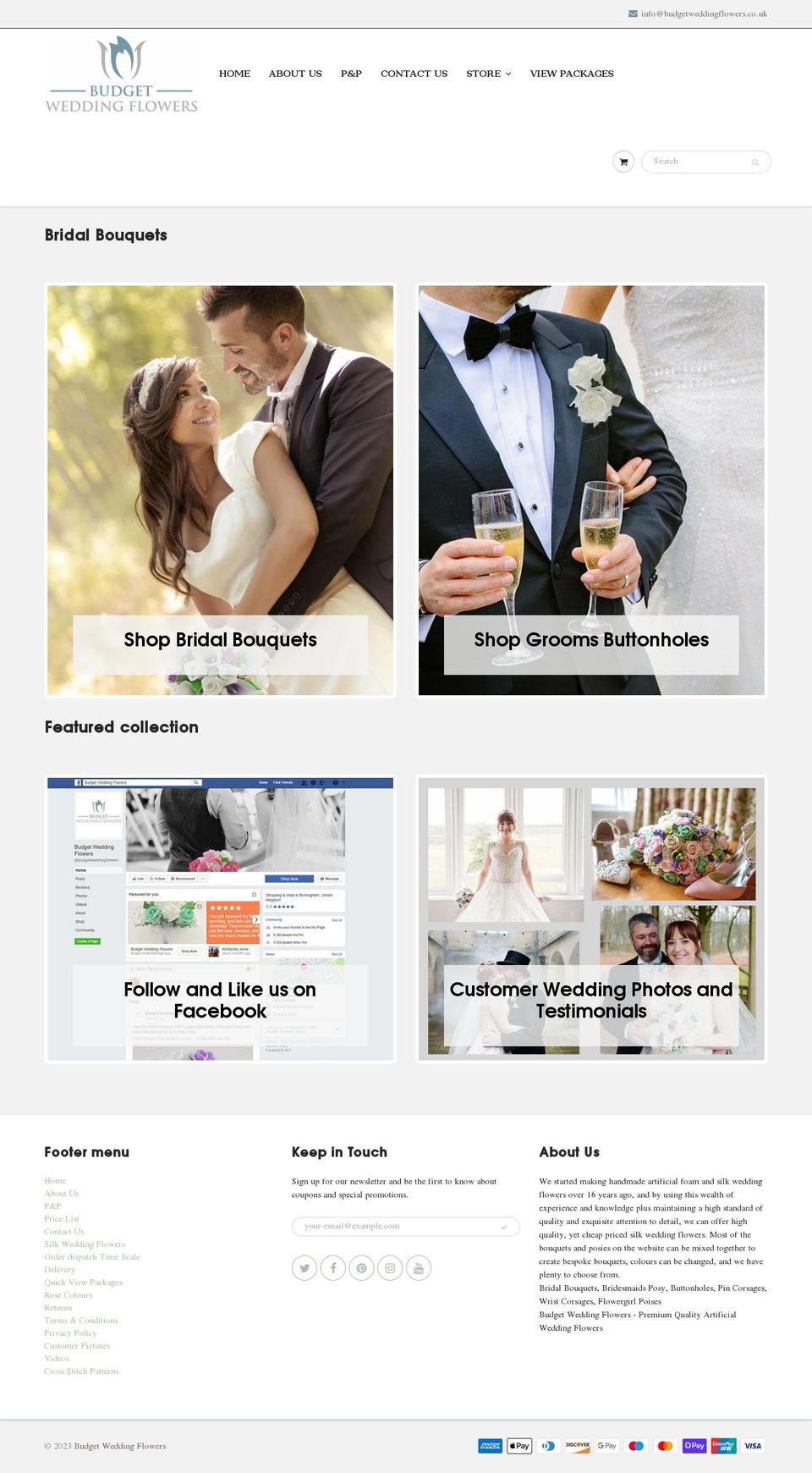 wedding Shopify theme site example budgetweddingflowers.co.uk